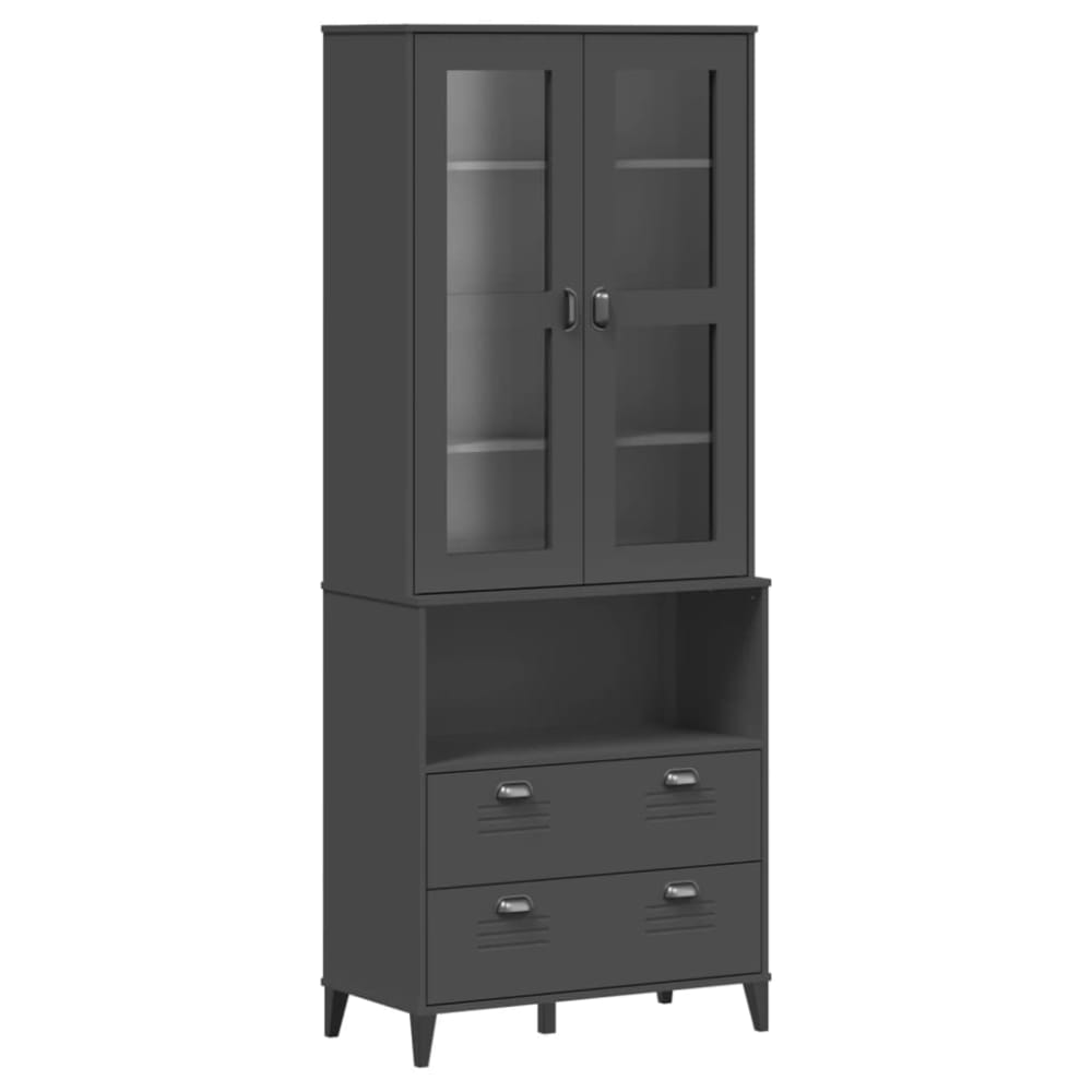 Bahut commode armoire bois marron 80 x 40 x 200 cm