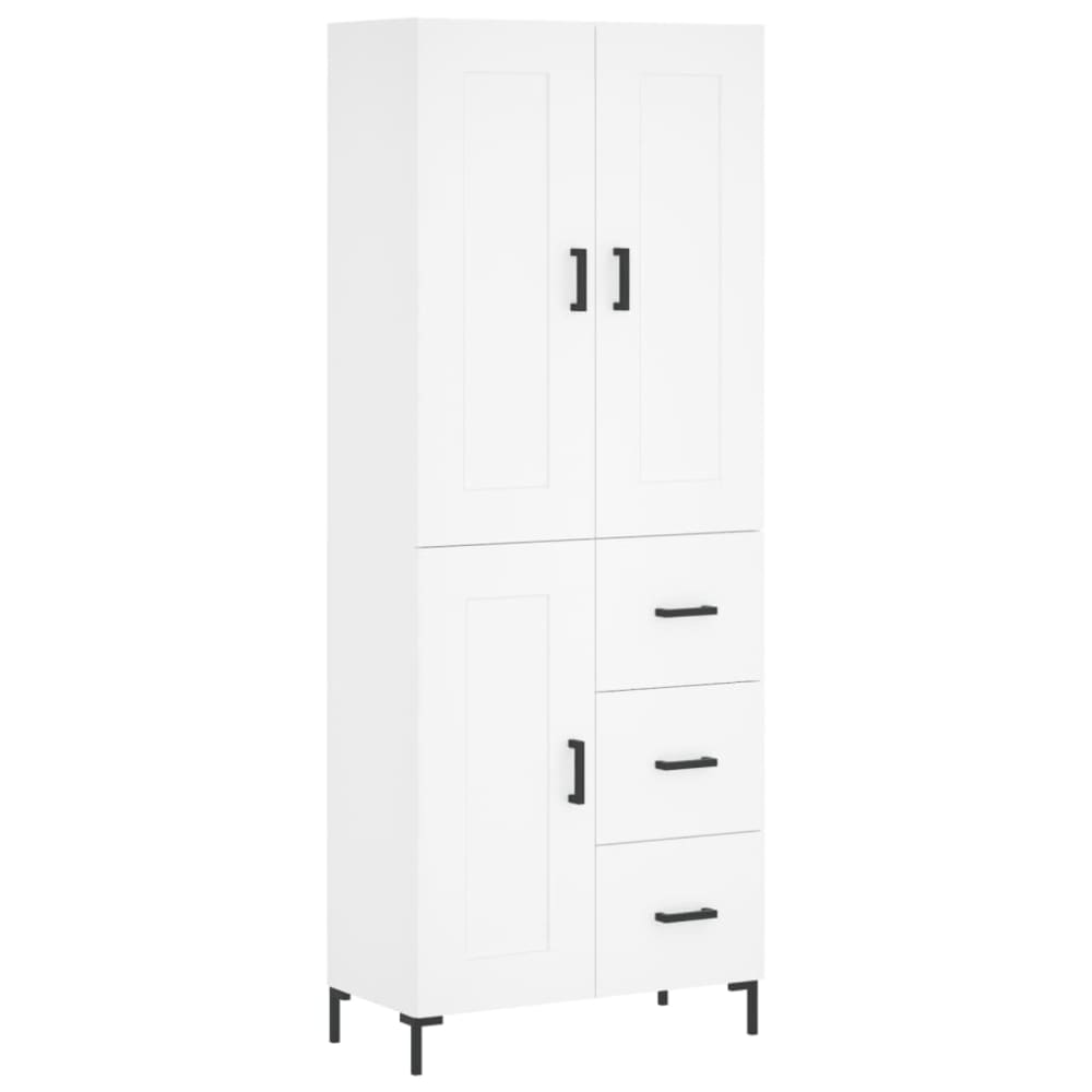 Bahut commode armoire bois blanche 69.5 x 34 x 180 cm