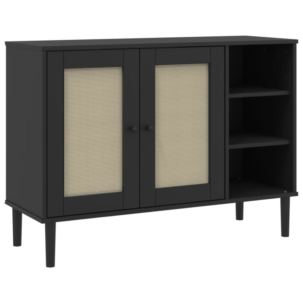 Bahut commode armoire bois marron 112 x 40 x 80 cm