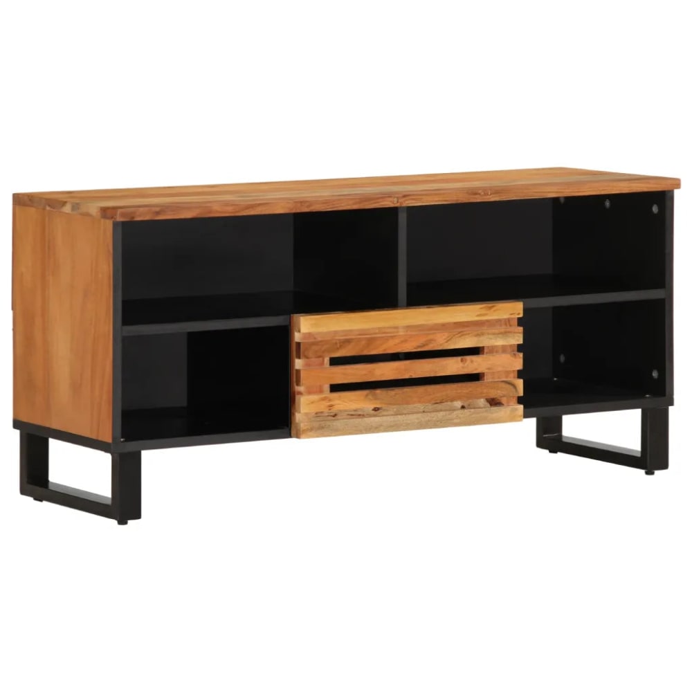 Meuble tv industriel avec bois marron 100 x 34 x 46 cm Meuble tv industriel avec bois marron 100 x 34 x 46 cm