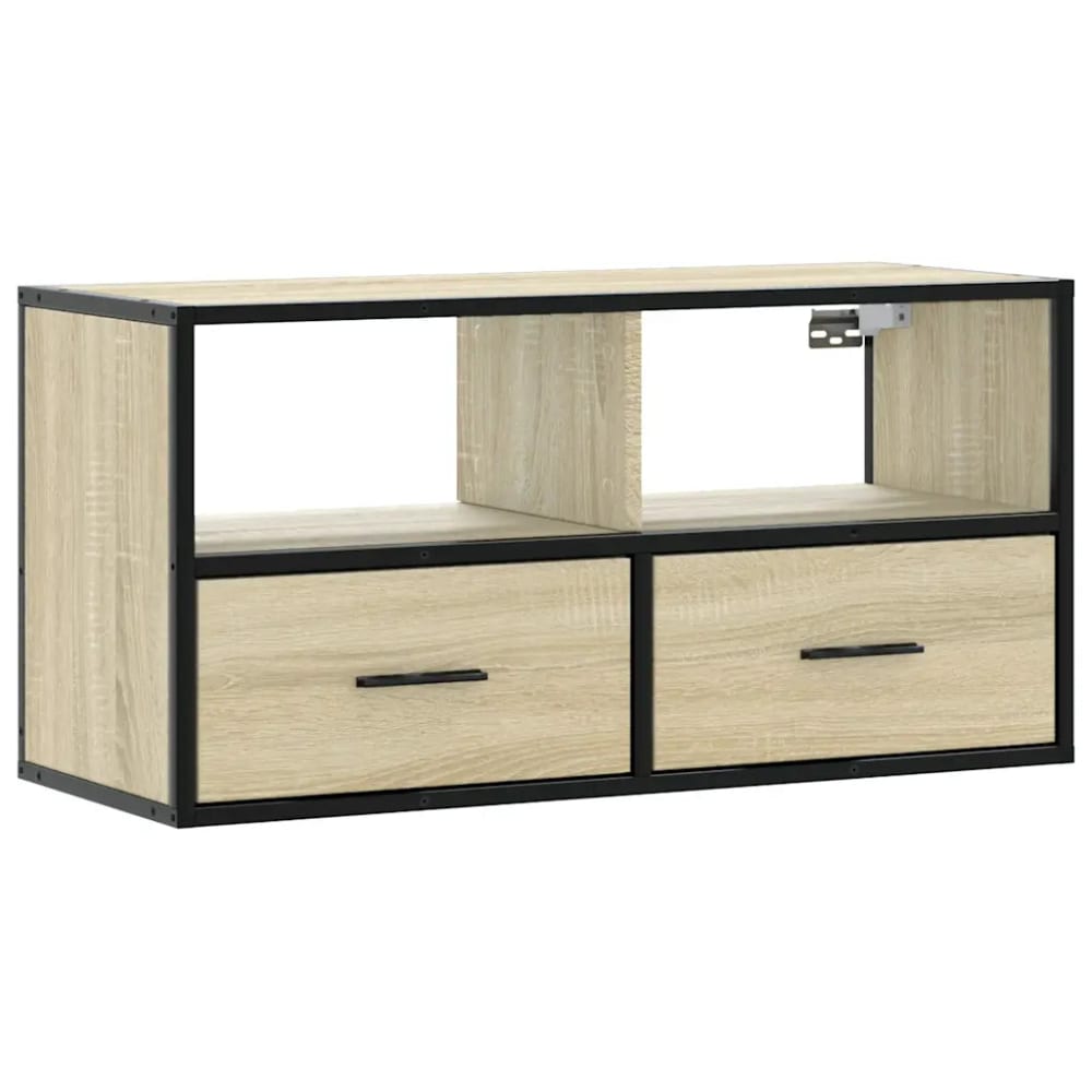 Meuble tv mural design bois beige 80 x 31 x 39.5 cm Meuble tv mural design bois beige 80 x 31 x 39.5 cm