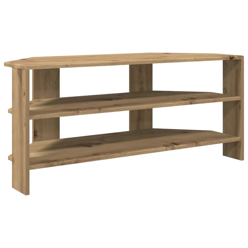 Meuble tv d'angle moderne bois beige 102 x 40.5 x 45 cm