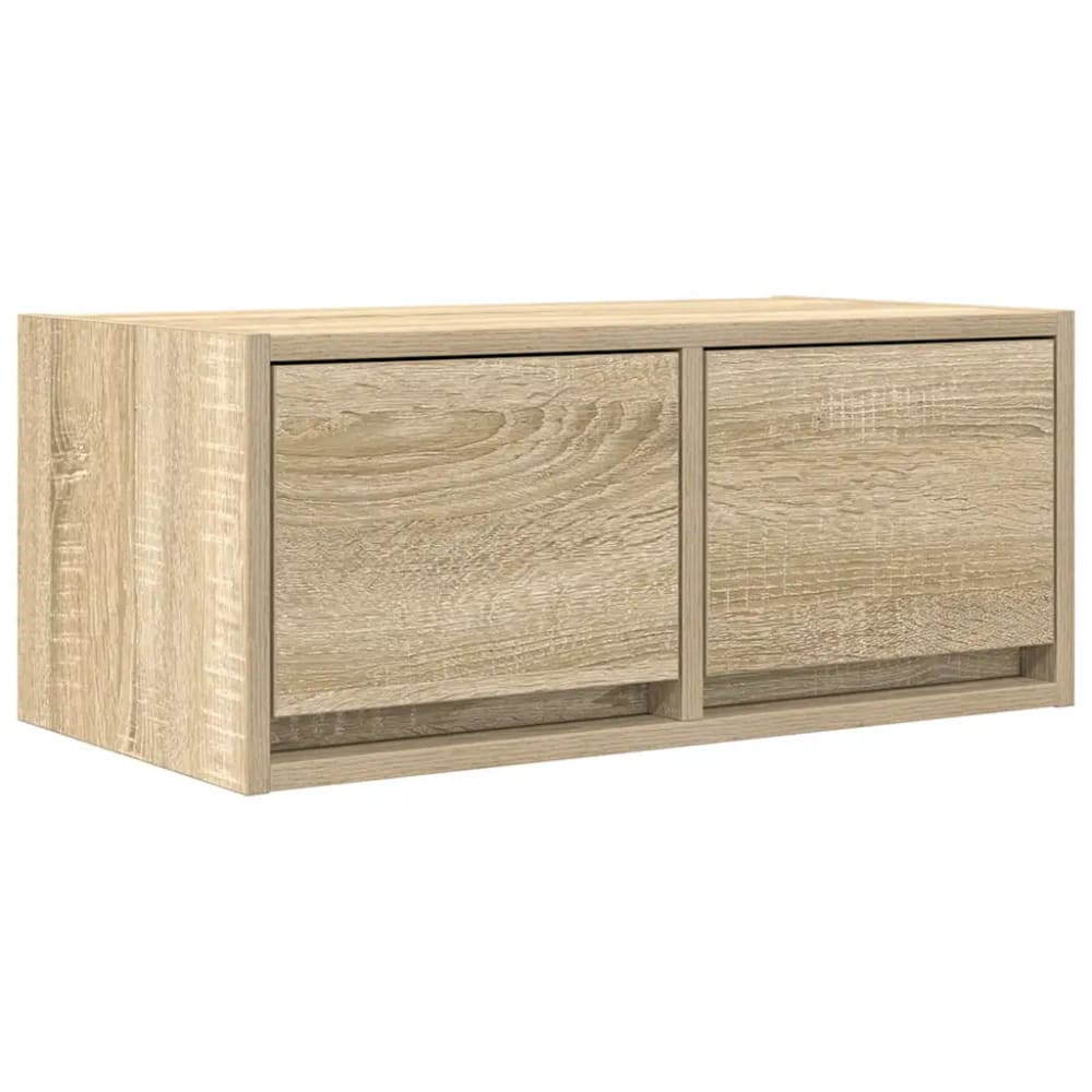 Meuble tv mural design bois beige 60 x 31 x 25.5 cm