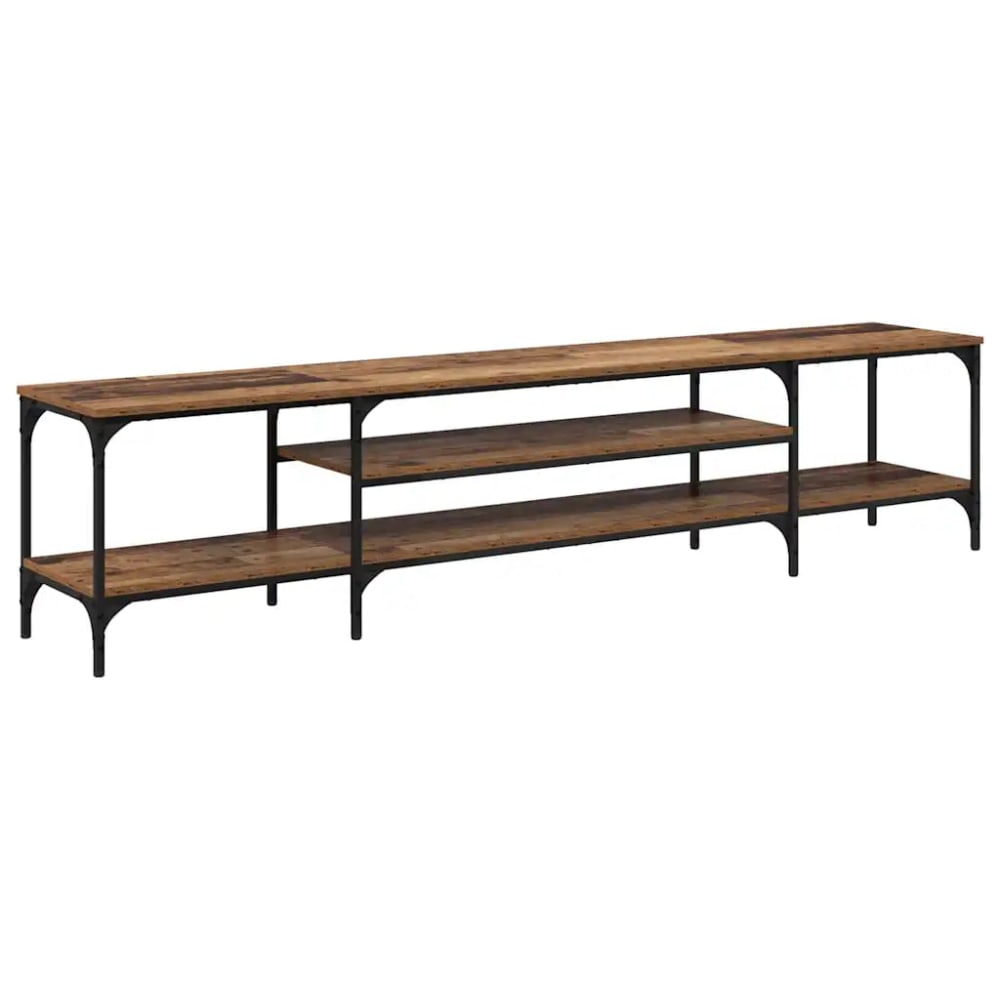 Meuble tv rectangle rustique bois marron 201 x 35 x 45 cm