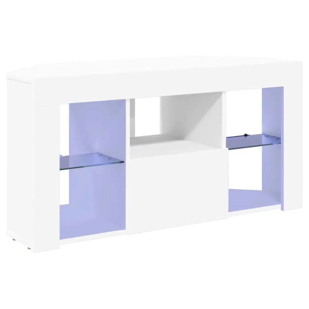 Meuble tv led d'angle bois blanc 100 x 40 x 50 cm