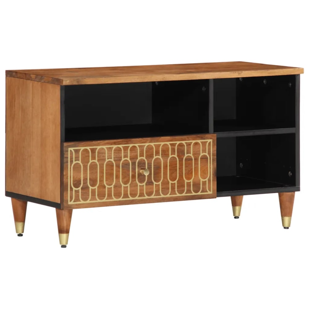Meuble tv rétro fonction bois marron 80 x 33 x 46 cm