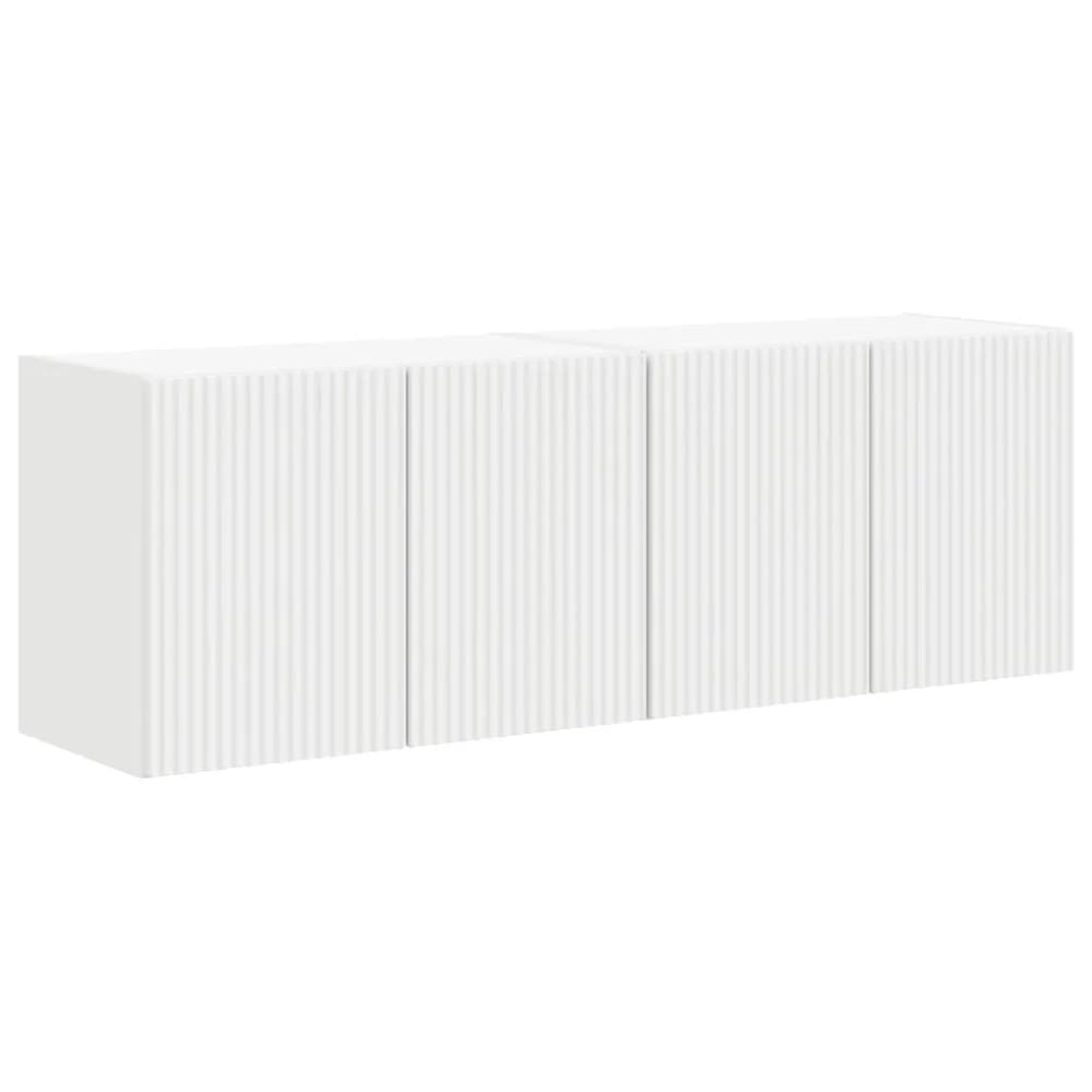 Meuble tv mural rectangulaire bois blanc 59.5 x 31 x 40 cm Meuble tv mural rectangulaire bois blanc 59.5 x 31 x 40 cm
