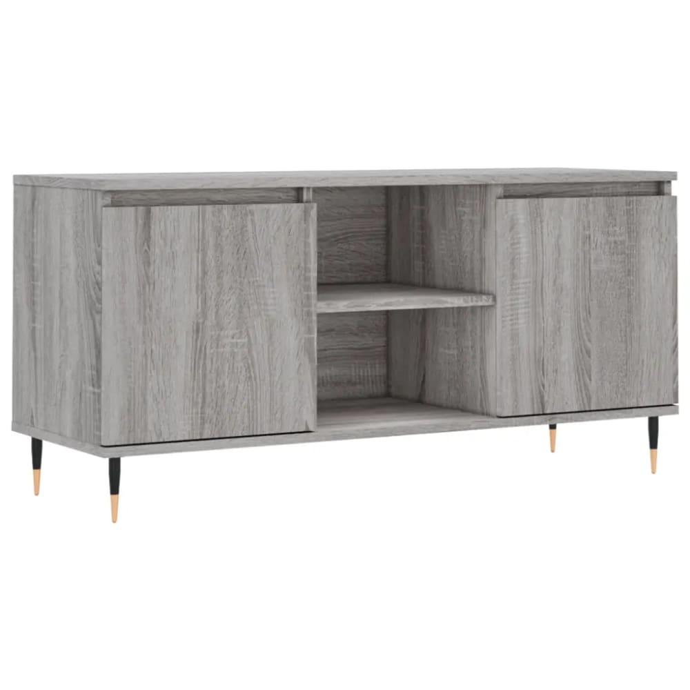 Meuble tv contemporain avec bois marron 104 x 35 x 50 cm Meuble tv contemporain avec bois marron 104 x 35 x 50 cm