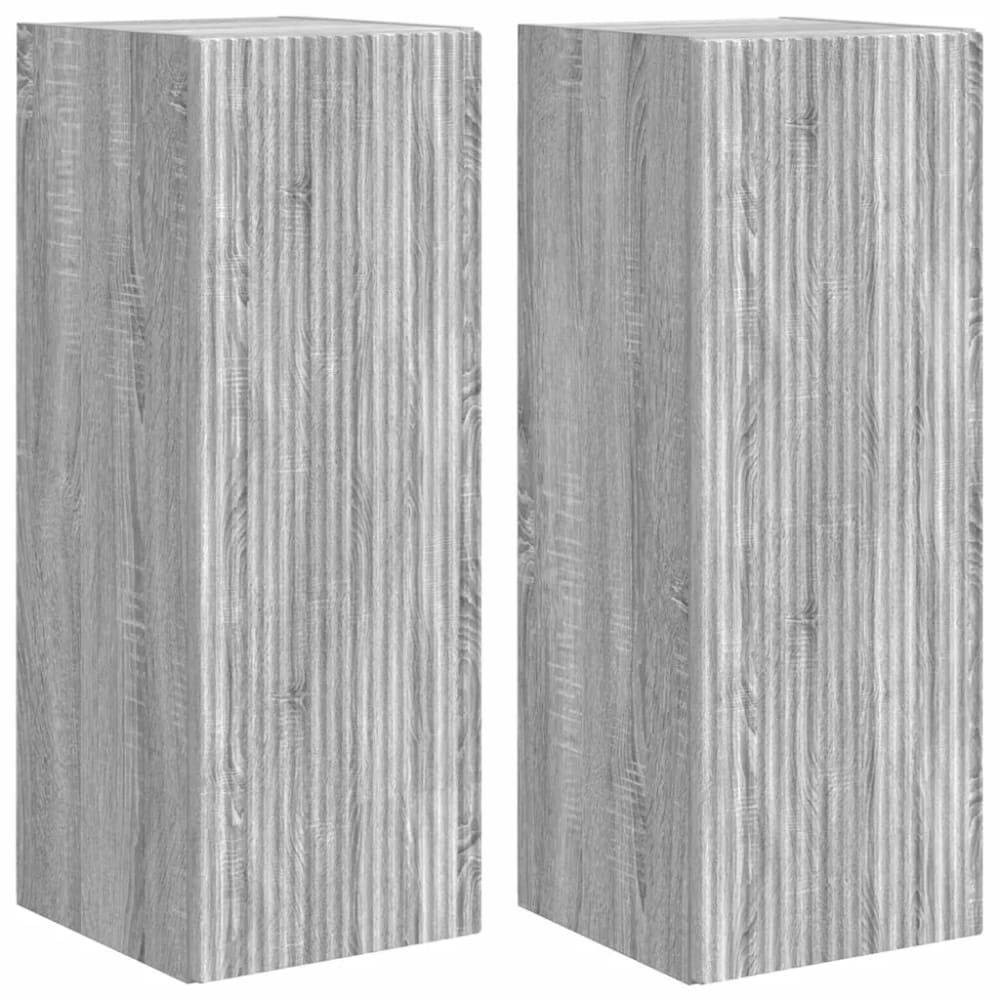 Meuble tv mural moderne bois marron 30 x 31 x 80 cm