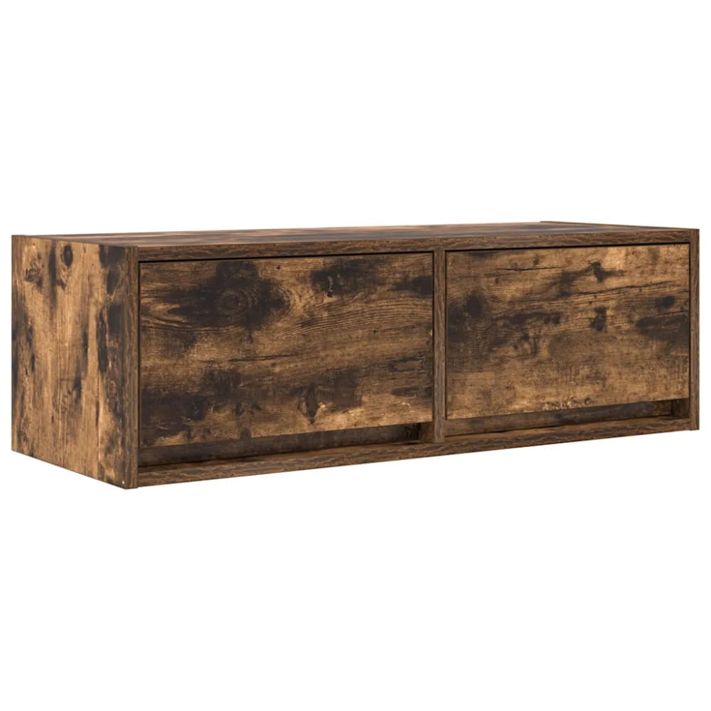 Meuble tv mural chêne bois beige 80 x 31 x 25.5 cm