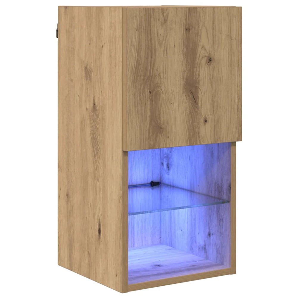 Meuble tv mural moderne bois beige 60 x 30 x 30 cm