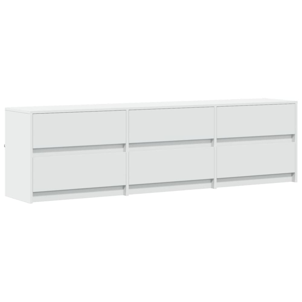 Meuble tv multimédia étagère bois blanc 180 x 34 x 50 cm Meuble tv multimédia étagère bois blanc 180 x 34 x 50 cm