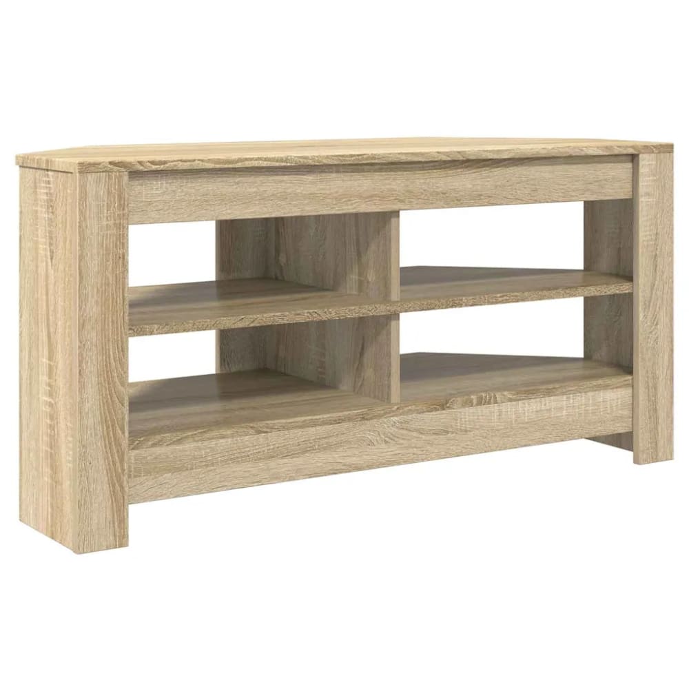 Meuble tv d'angle moderne bois beige 102 x 41 x 50 cm