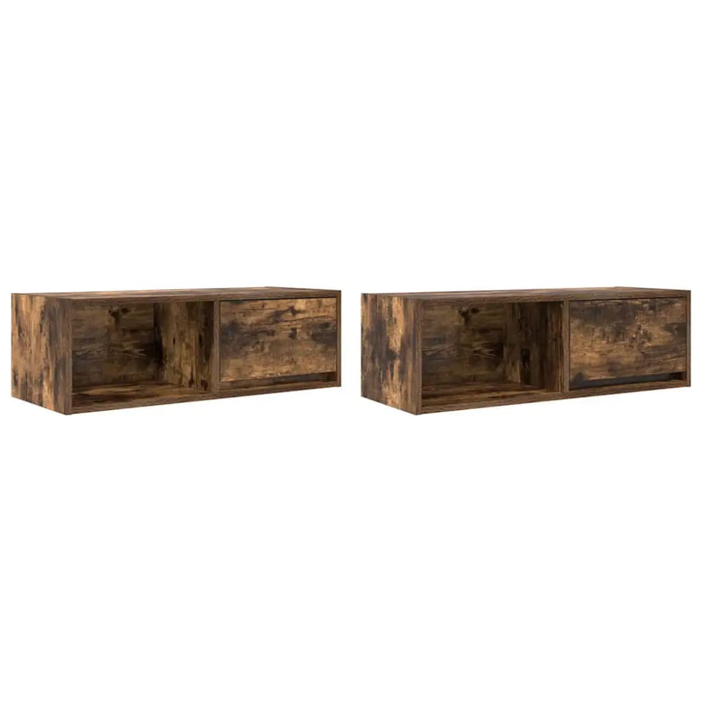 Lot de 2 meubles bois beige 80 x 31 x 25.5 cm Lot de 2 meubles bois beige 80 x 31 x 25.5 cm