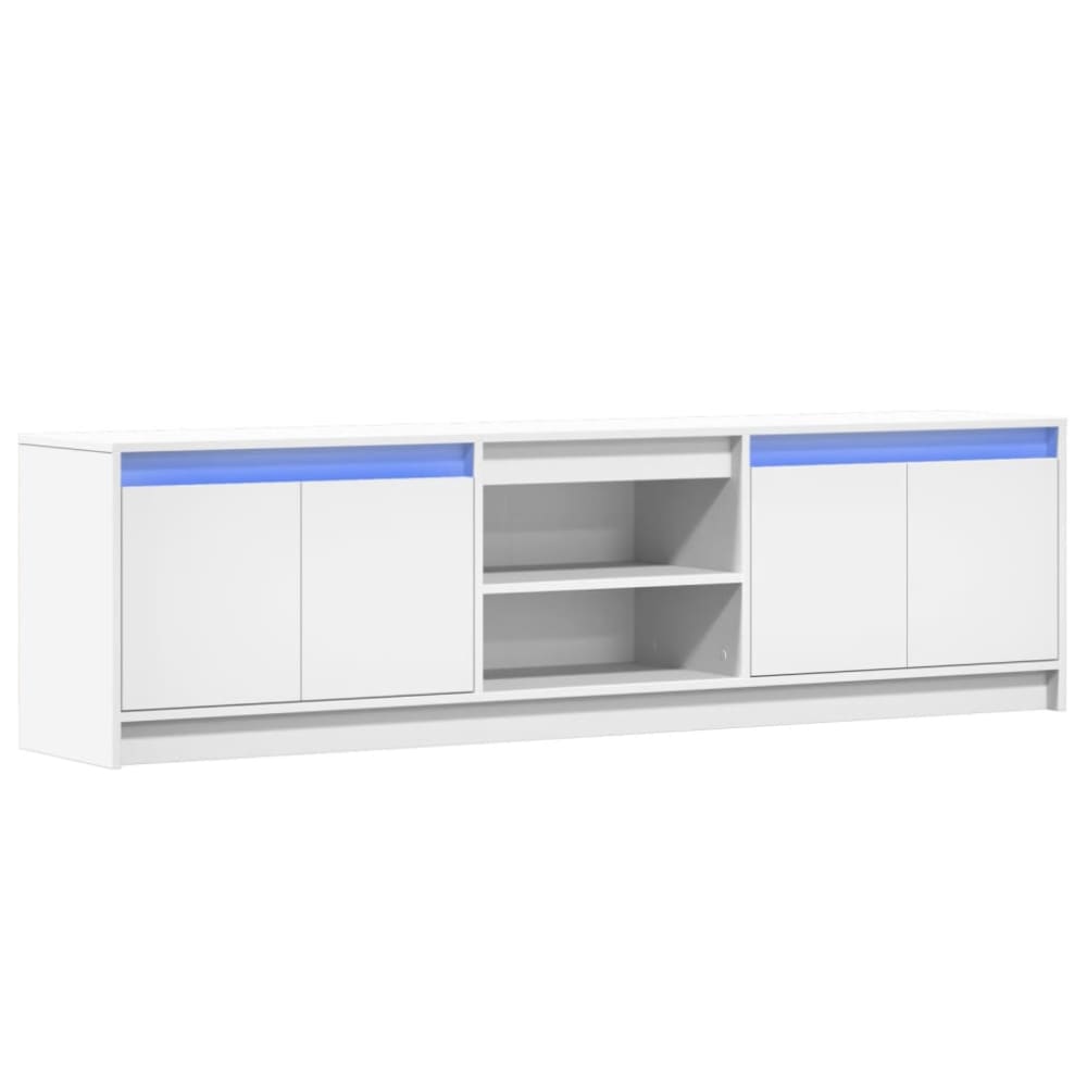 Meuble tv multimédia étagère bois blanc 180 x 34 x 50 cm Meuble tv multimédia étagère bois blanc 180 x 34 x 50 cm