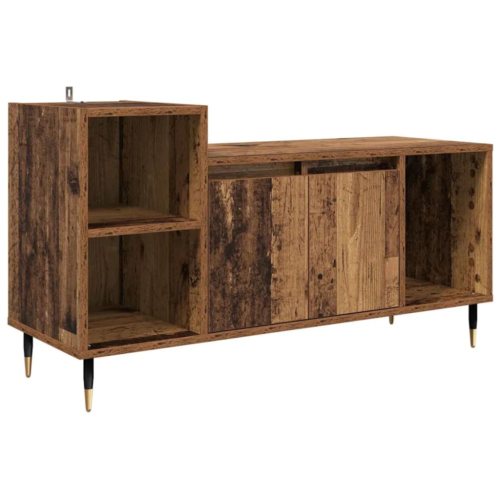 Meuble tv rectangle moderne bois marron 100 x 35 x 55 cm