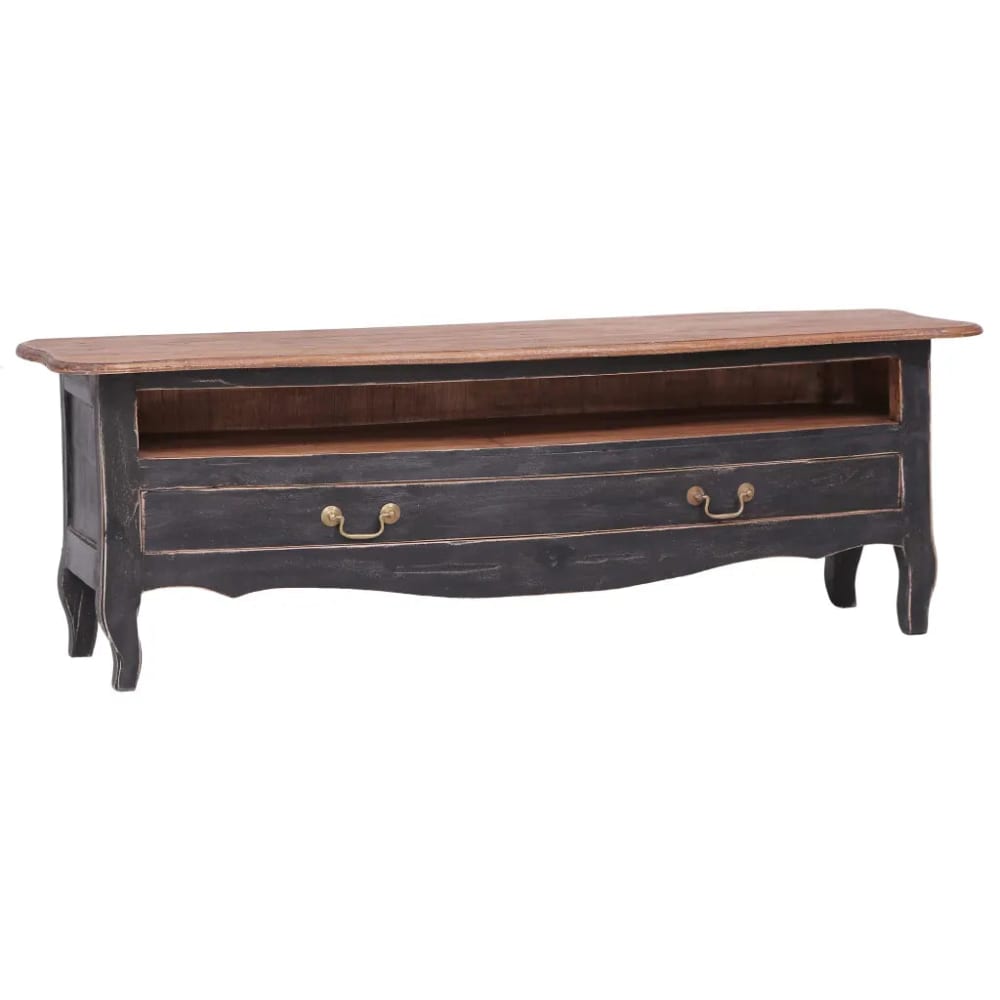 Meuble tv rustique vintage bois marron 120 x 30 x 40 cm
