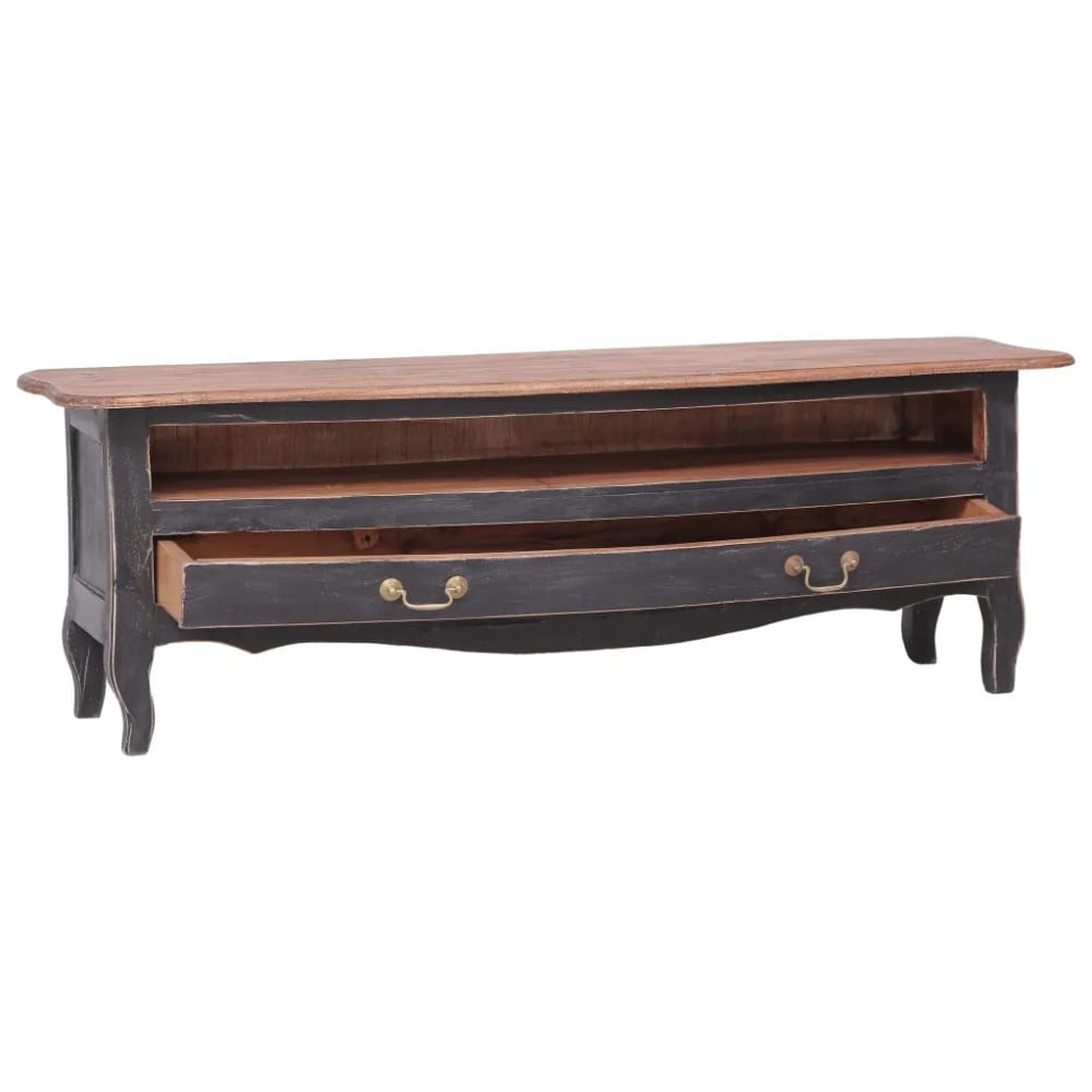 Meuble tv rustique vintage bois marron 120 x 30 x 40 cm