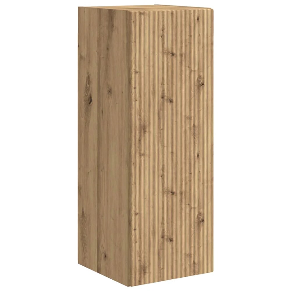 Meuble tv mural moderne bois beige 30 x 31 x 80 cm