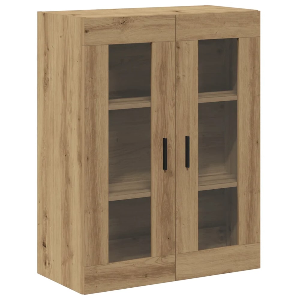 Armoire murale suspendue pratique bois beige 69.5 x 34 x 90 cm