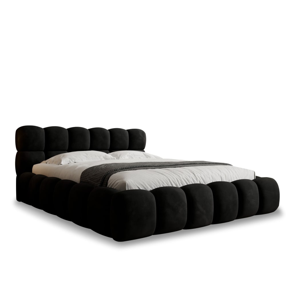 Lit coffre 180x200cm velours noir Lit coffre 180x200cm velours noir