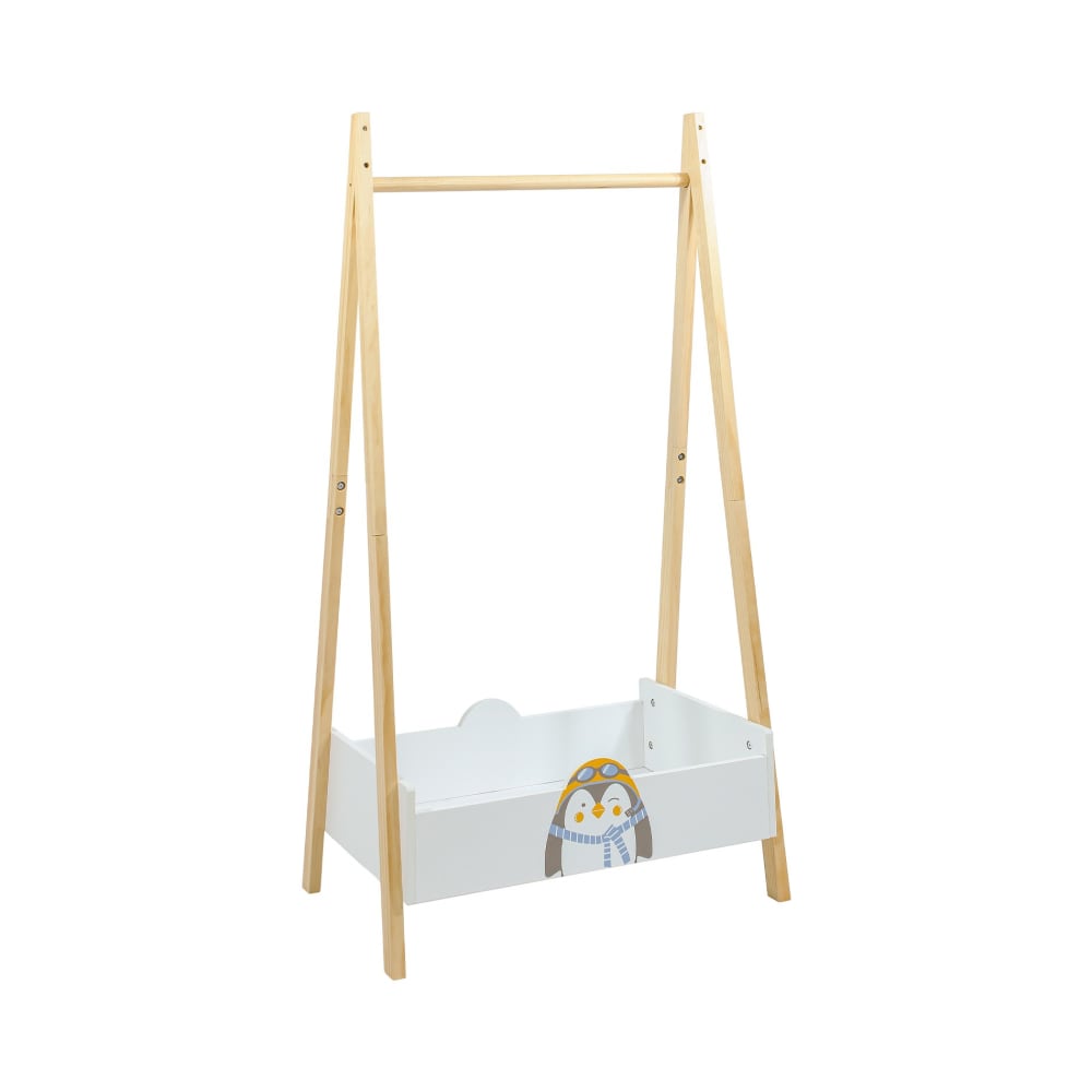 Porte-manteau pour enfants en mdf pin blanc 120x60x35