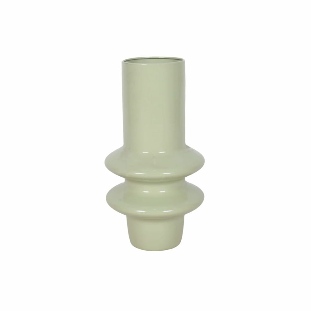 Vase de fleurs d’intérieur en métal vert 33,5x18x18 Vase de fleurs d’intérieur en métal vert 33,5x18x18