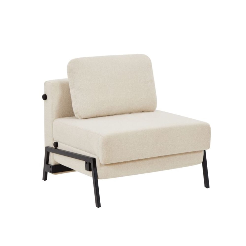 Fauteuil convertible tissu 1 place beige