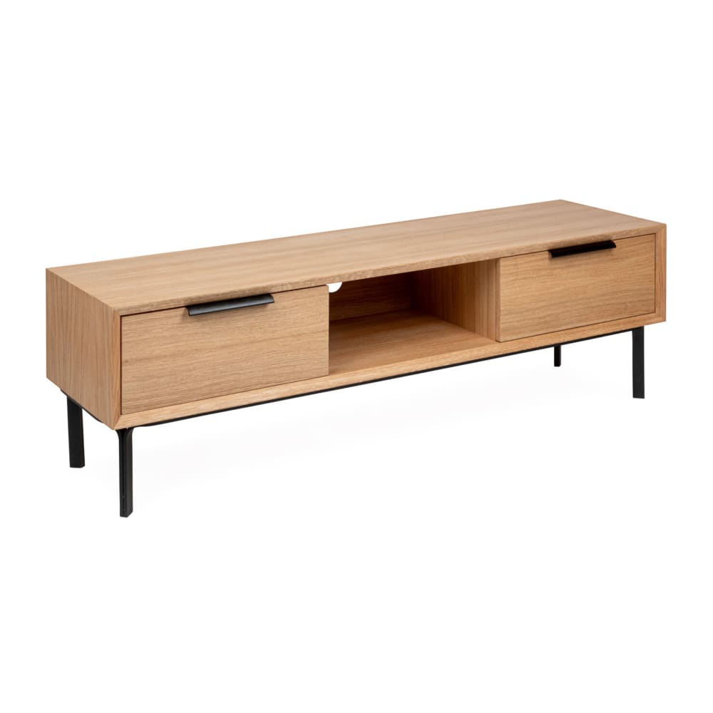 Meuble tv en chêne et placage de chêne 160 cm Meuble tv en chêne et placage de chêne 160 cm