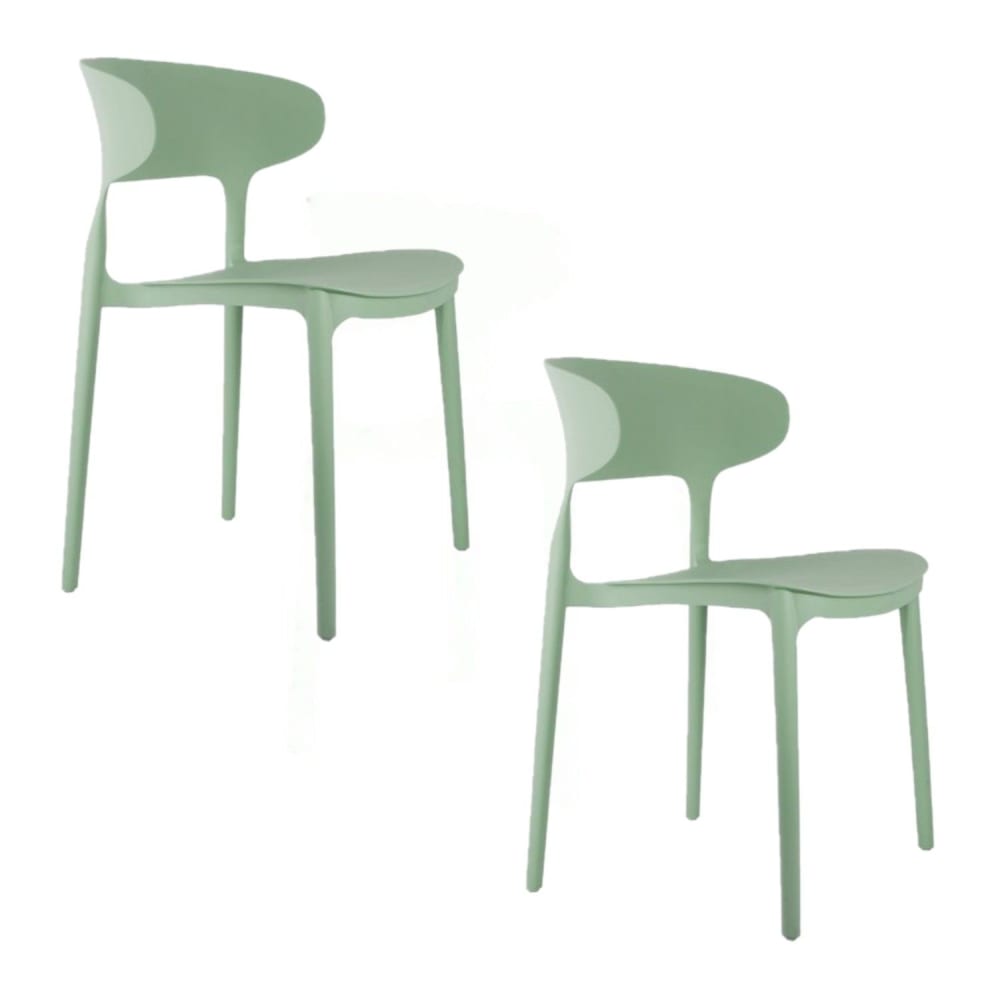 Lot de 2 chaises d'intérieur et d'extérieur vert