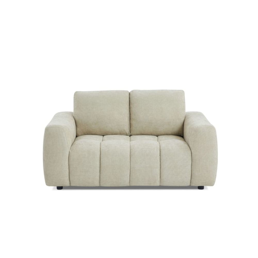Canapé droit fixe tissu chenille 2 places taupe Canapé droit fixe tissu chenille 2 places taupe