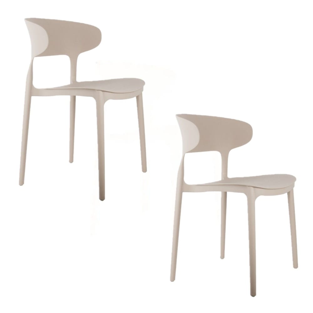 Lot de 2 chaises d'intérieur et d'extérieur gris