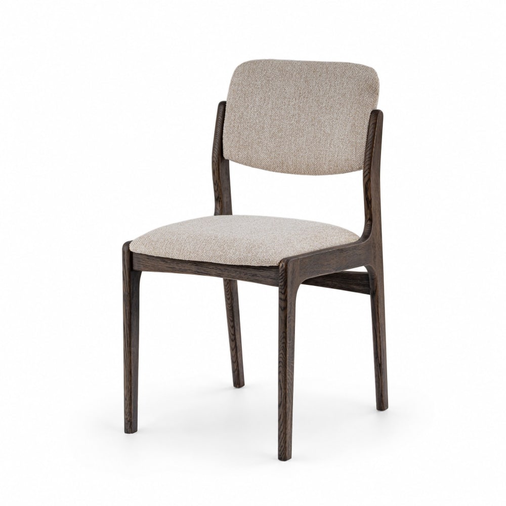 Stuhl aus massiver Eiche, Espresso-Finish und Cobble-Stoff -