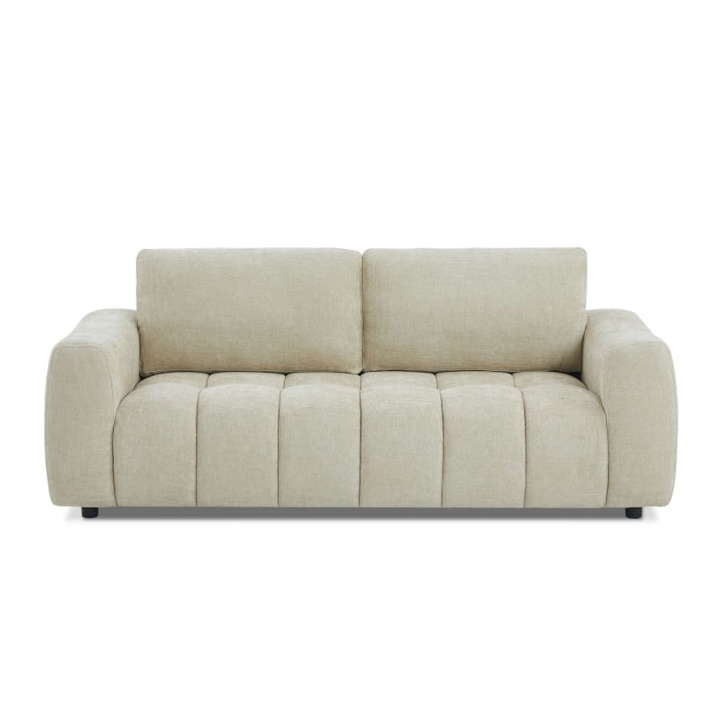 Canapé droit fixe tissu chenille 3 places taupe Canapé droit fixe tissu chenille 3 places taupe