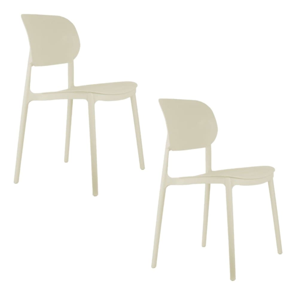 Lot de 2 chaises d'intérieur et d'extérieur blanc