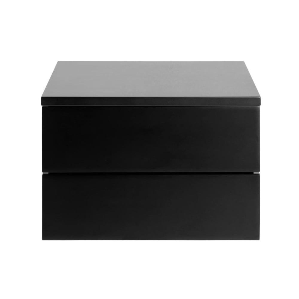 Table de chevet suspendu 2 tiroirs noir Table de chevet suspendu 2 tiroirs noir