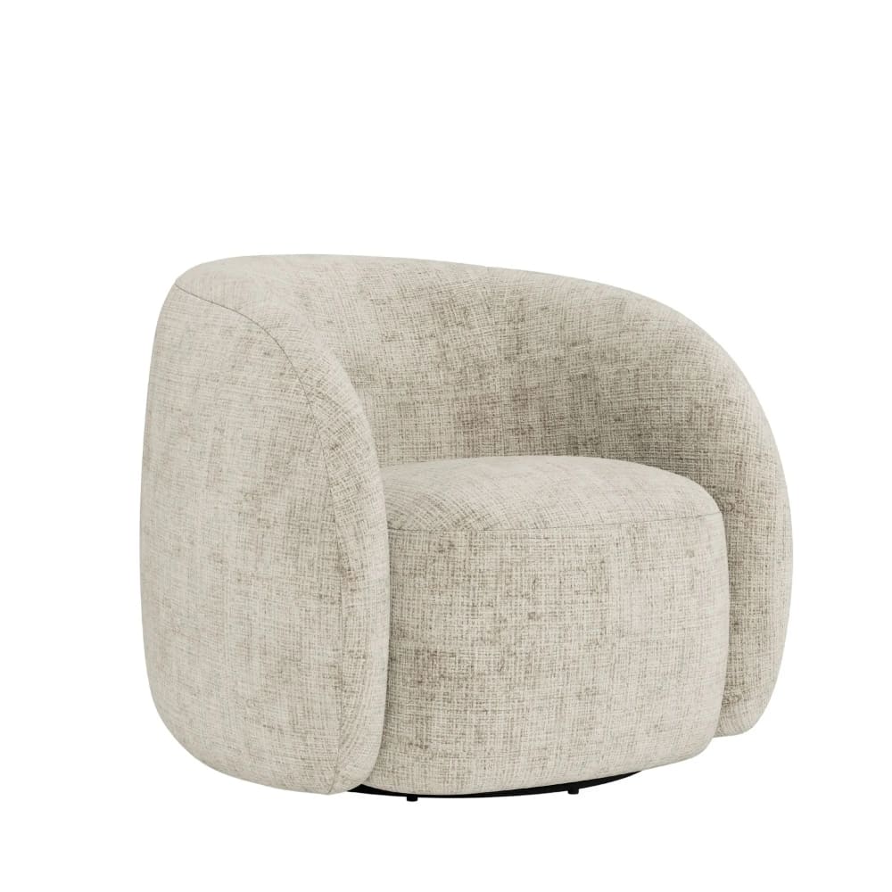 Fauteuil lounge pivotant en tissu beige