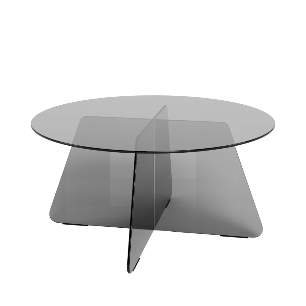 Table basse ronde d80 en verre noir Table basse ronde d80 en verre noir