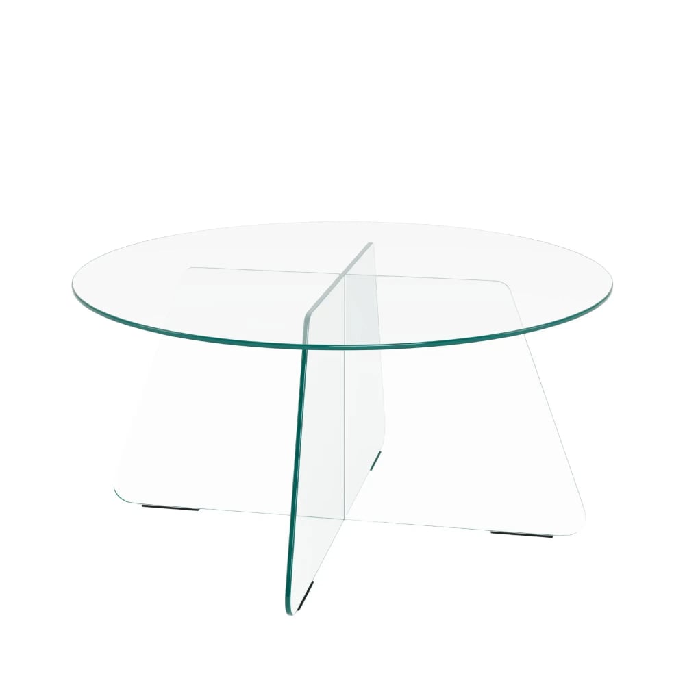 Table basse ronde d80 en verre transparent Table basse ronde d80 en verre transparent