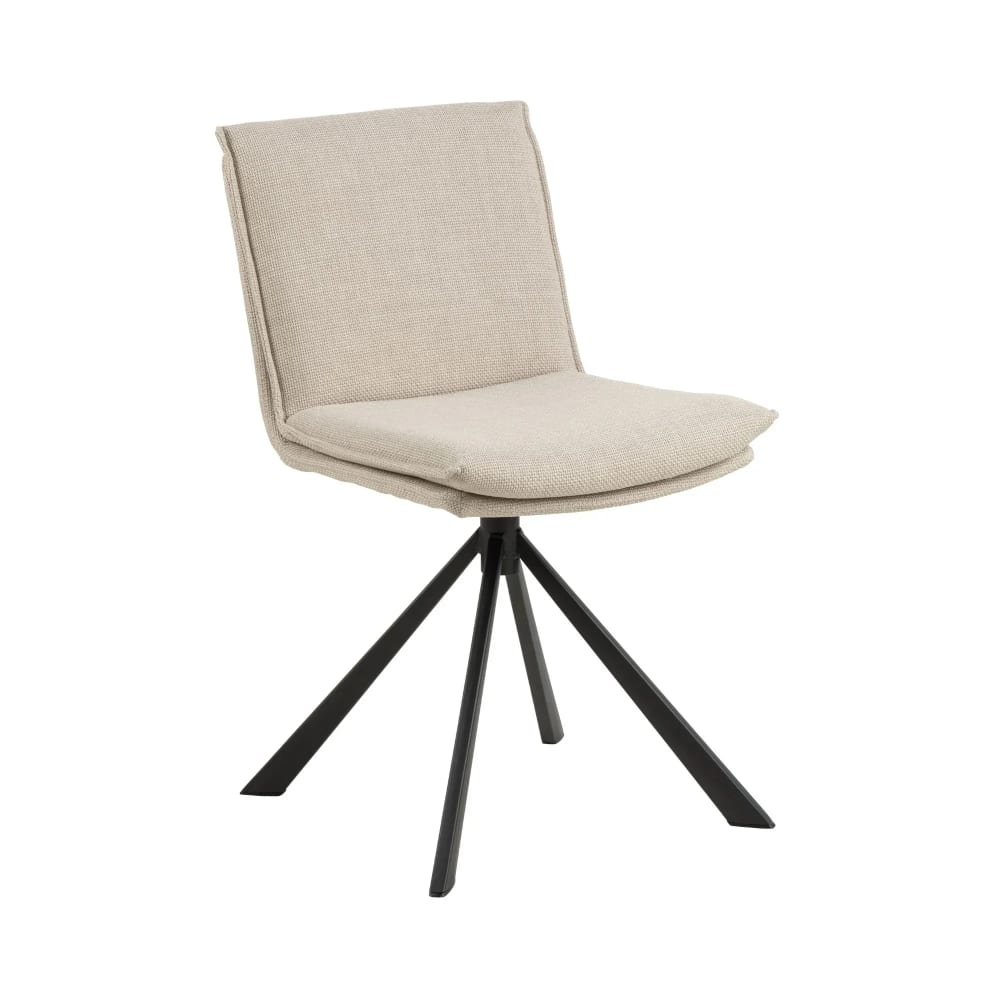 Chaise pivotante contemporaine de salle à manger en tissu beige Chaise pivotante contemporaine de salle à manger en tissu beige