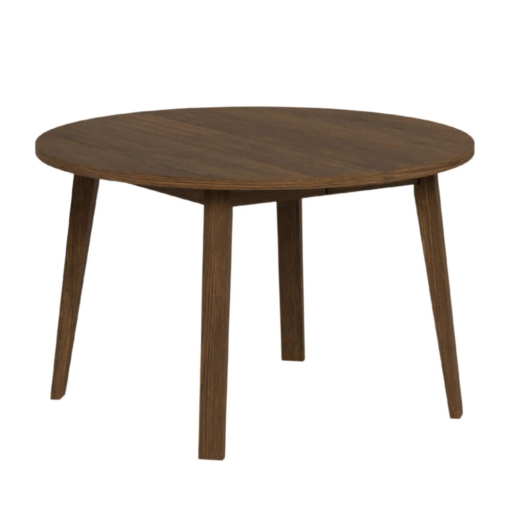 Table ronde extensible en chêne fumé l120/220 4/8 places Table ronde extensible en chêne fumé l120/220 4/8 places