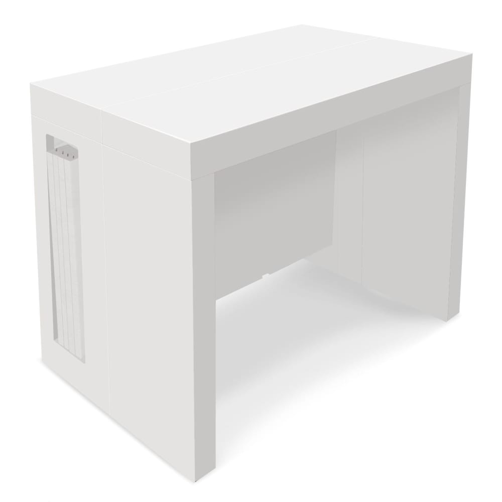 Table console extensible blanc laqué 12 personnes Table console extensible blanc laqué 12 personnes