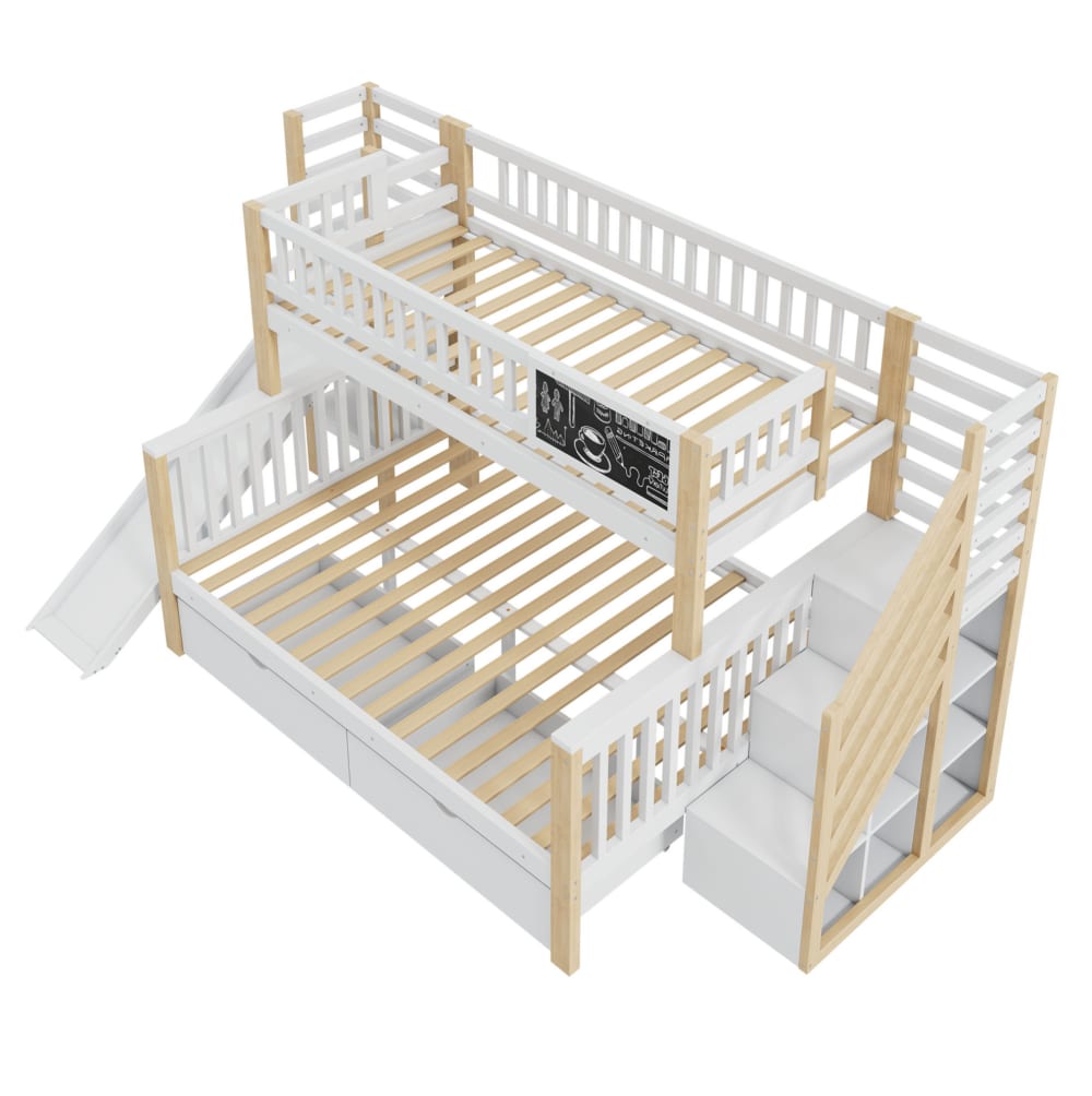 Hauss Spole Kinder-Etagenbett aus Holzwerkstoff weiß mit Rutsche style modern - Spanplatte