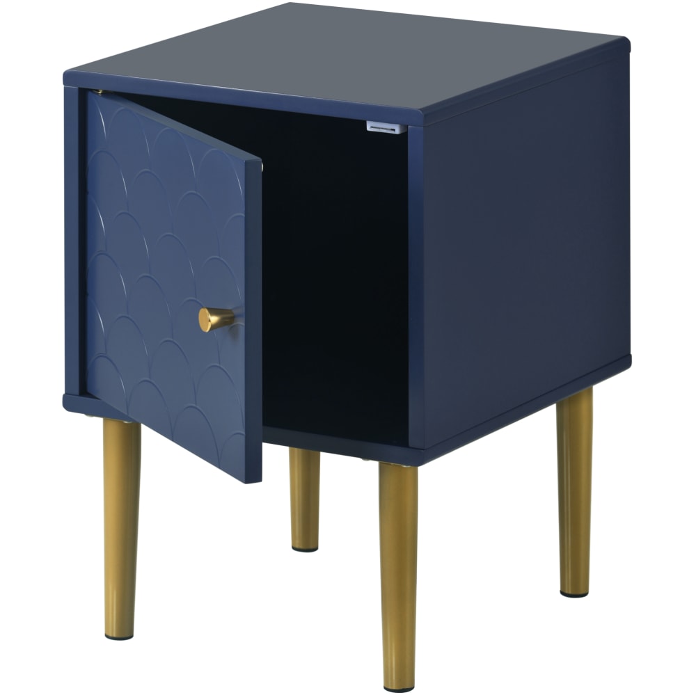 Hauss Spole 2er-Set Nachttische aus Spanplatte und Metall marineblau style modern - Spanplatte