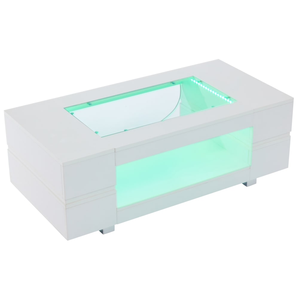 Hauss Spole Couchtisch aus Spanplatte weiß mit LED-Beleuchtung style modern - Spanplatte