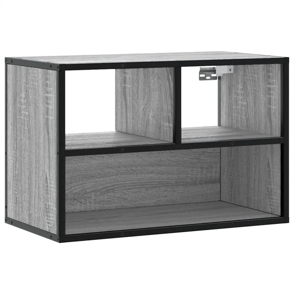 Meuble tv mural industriel 60 x 31 x 40 cm bois marron