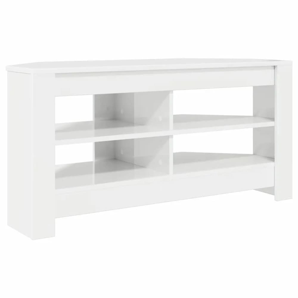 Meuble tv d'angle moderne bois blanc 102 x 41 x 50 cm Meuble tv d'angle moderne bois blanc 102 x 41 x 50 cm