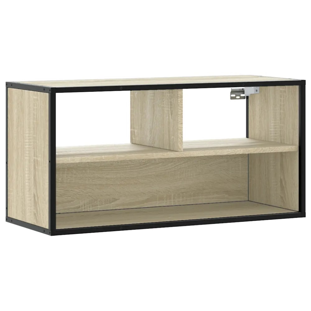 Meuble tv mural industriel 80 x 31 x 40 cm bois beige
