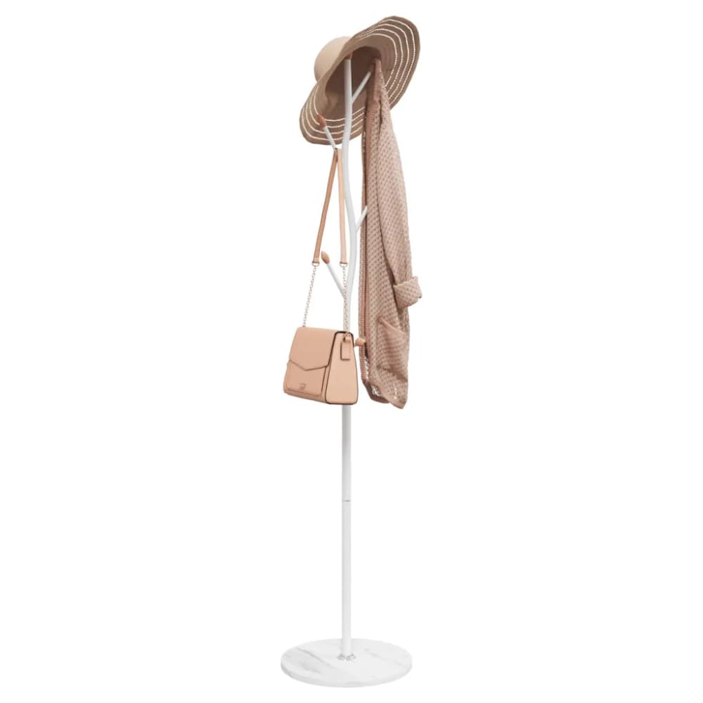 Porte-manteau sur pied pratique blanche 37 x 37 x 177 cm