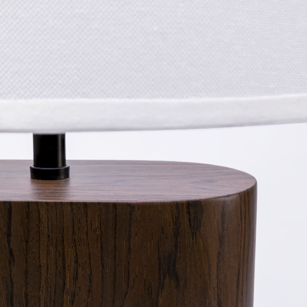 Lampe en noyer et polyester blanc — vue 4